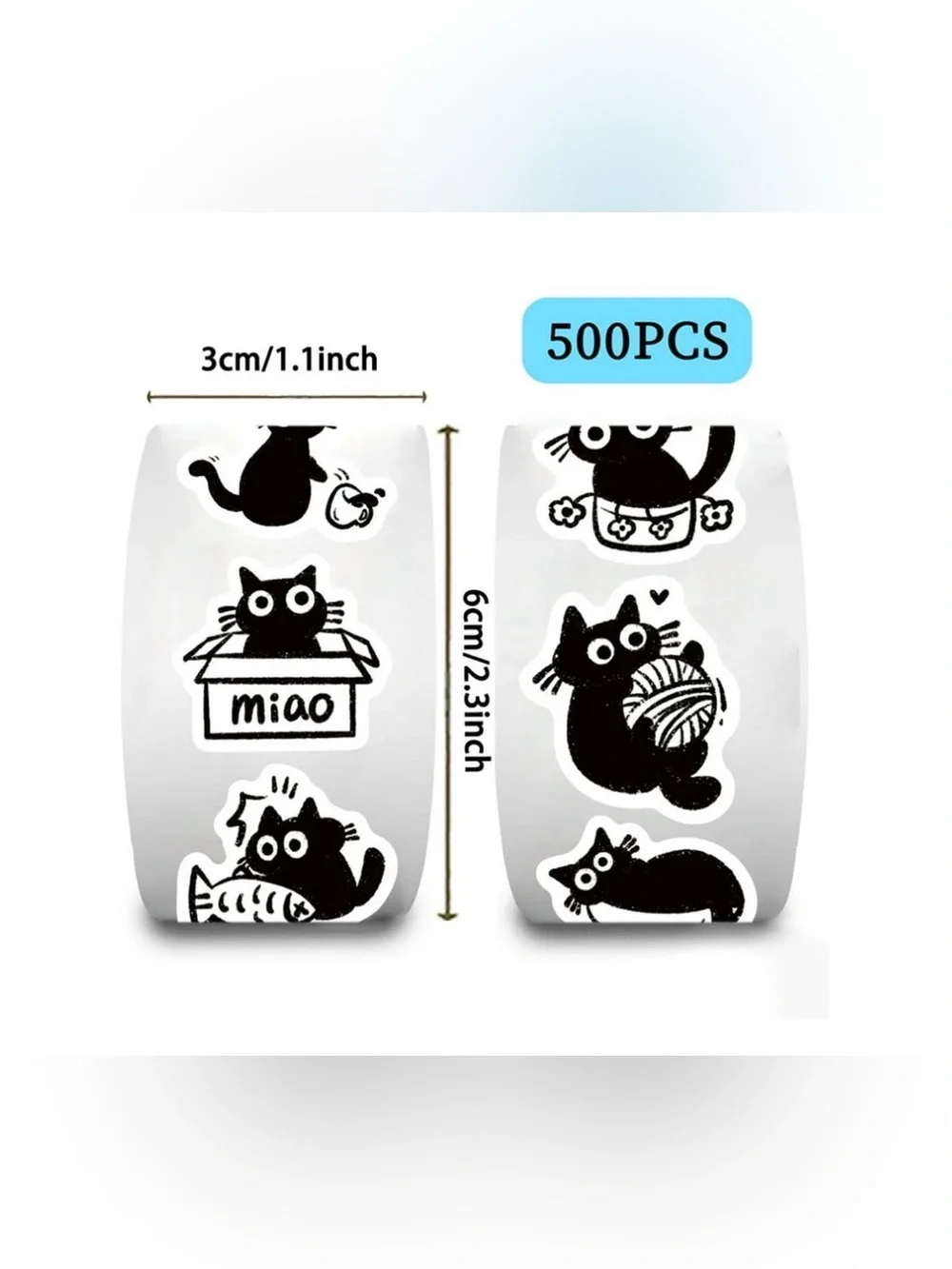 Black cat stickers 500